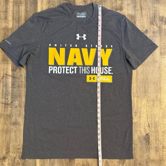 Under Armour US Navy Protect This House Short Sleeve Shirt Unisex Loose Medium - Picture 7 of 8